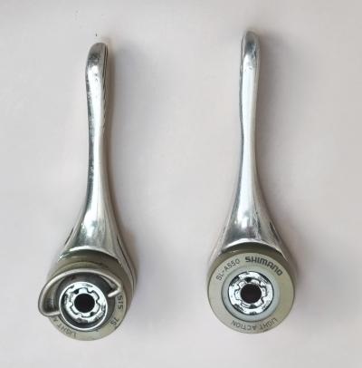 Shimano RX100 SL A550 - ST A550 Shift Levers Pair 3x7 SIS Manettes V�lo Vintage