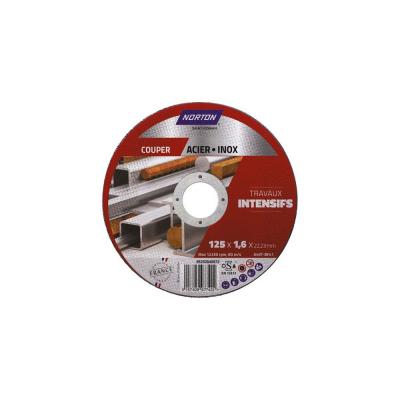 Disque � tron�onner   Acier-Inox   125 x 1.6 x 22.23 mm   travaux inten NORTON