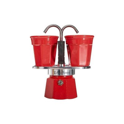 Set cafetiere italienne   2 tasses   BIALETTI   Mini express   Inox - Rouge