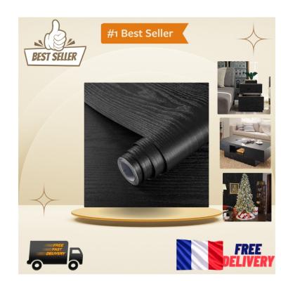 Papier D�coratif Adh�sif 30x200 cm   Effet Bois Noir Imperm�able pour Meubles