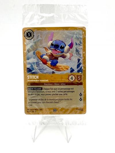 LORCANA carte promo FR11  42-P9 Stitch Snowboarder insouciant  Foil neuve
