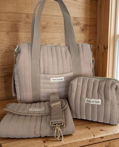 Sac de Voyage B�b� Sac � Langer Coton Matelass� Tendance Maman Cadeau Naissance