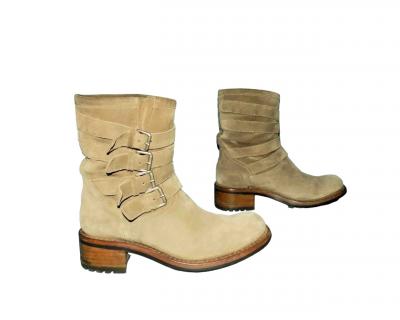Stiefel Stiefeletten FREE LANCE aus Wildleder Beige Gr��e
