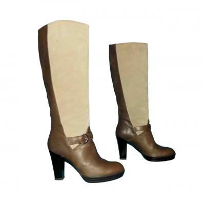 Stiefel Hogan aus Braunem Leder Und Wildleder Beige Gr��e