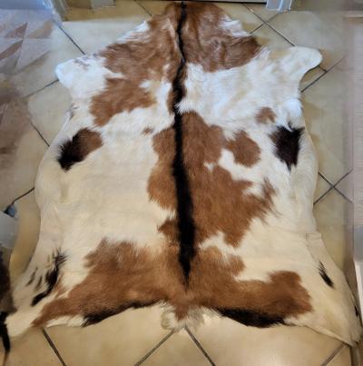 Tapis Peau De Vache Luxe Marron,  Blanc,noir 110cmx 100cm  D�co Tapis Int�rieur