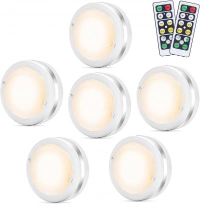 Lampe de Placard Spot LED Murale Telecommande Sans Fil 6pcs Lampes Armoire