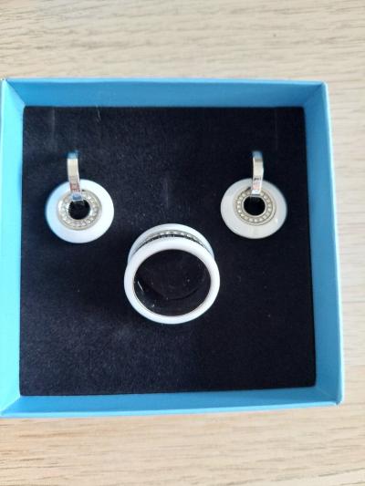 Parure Bijoux CERRUTI 1881   Ensemble Bague et Boucles d'Oreilles   NEUVES