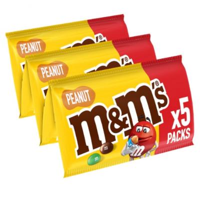 m&m's Lot De 5 Packs De 36g Bille Bonbon Au Chocolat Au Lait Et Cacahu�te Enrob�