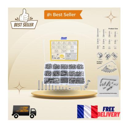 1320 Pi�ces Vis M3 en Acier Inoxydable   Set Complet de Boulons et �crous