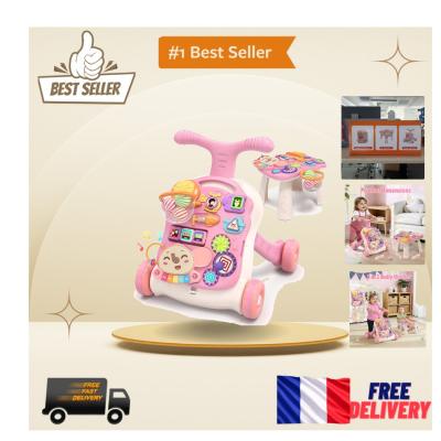 Trotteur B�b� D�tachable 3 en 1 avec Vitesse R�glable et Table Activit�