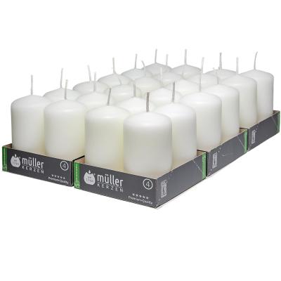 M�ller Kerzen  Lot de 24 Bougies Piliers Blanches  � 48 x 90 mm  16 Heures Lo...