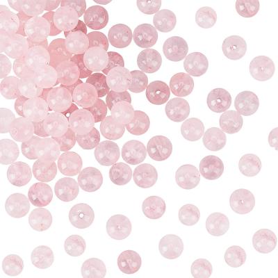 Environ 118 Pcs 6mm Perles de Quartz Rose Naturel Rondes Perles de Pierres Pr...