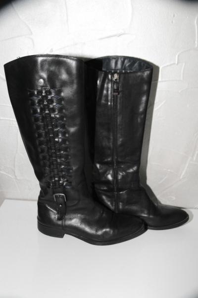 Geox Black Leather Lined Winter Boots Heels 2 to 7 cm UK 5,5 EU 39