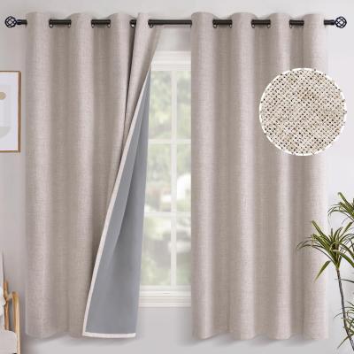 Lot de 2 Rideaux occultants en Lin pour Chambre � Coucher   Rideaux occultant...