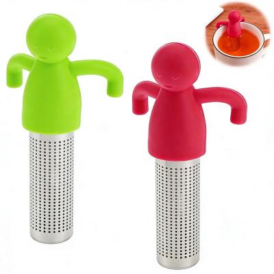 2 pcs Infuseur � Th� en Acier Inoxydable, Passoire � the en Silicone en Forme...