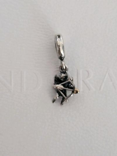 Authentic Pandora Cupid Charm 791251 925 Silver 14k Gold Dangle Charm