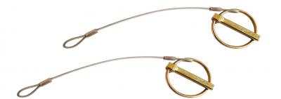 Lot de deux goupilles 8 mm avec c�ble de s�curit� gain� PVC