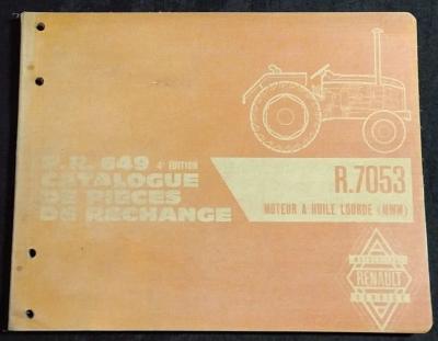 Catalogue d origine Renault PR 649 4e �dition R7053 pi�ces de rechange