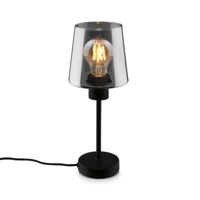 Lampe de chevet, verre fum�, interrupteur � fil Lampe de bureau