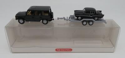 WIKING 1-87 HO VOITURE AVEC REMORQUE BATEAU CHEVAUX OU CARAVANE IN BOX au choix