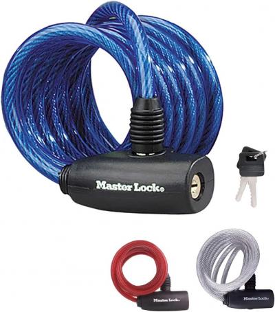 Master Lock C�ble antivol v�lo 1,80m   2 cl�s 8127EURDPRO