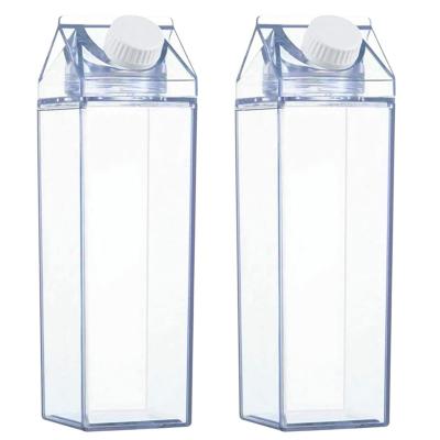 2PCS Bouteille de Lait Transparent 500ML,Bouteilles d'eau en Carton de Lait