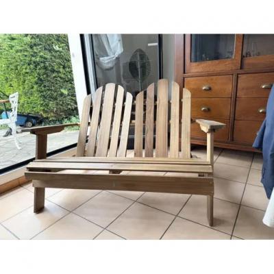 Fauteuil De Jardin Adironback Bois 2 Personnes Dublin Ecloz Neuf