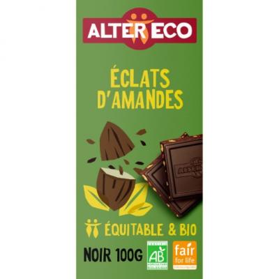 lot 3 Tablette de Chocolat Noir Eclat d'Amande Bio ALTER ECO 100 gr