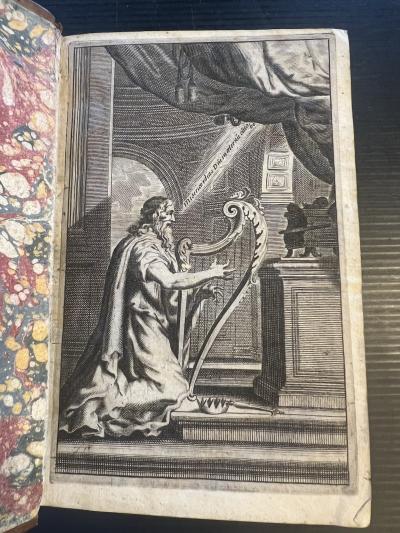 LE PSAUTIER DE DAVID 1680 Paris Reliure �poque Louis XIV Frontispice Grav�
