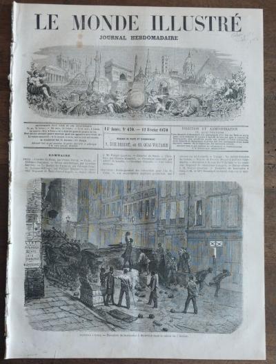 Le Monde Illustr� 1870 Troubles de Paris - Belgique - Libreville Gabon - Espagne