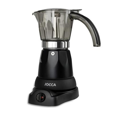 Commodore  Cafeti�re Italienne Electrique en Inox | 6 Tasses | Noir