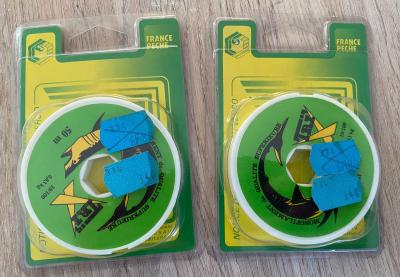 Lot de 2 Fils de p�che NYLON TRI X   50 m chacun   Neuf sous emballage