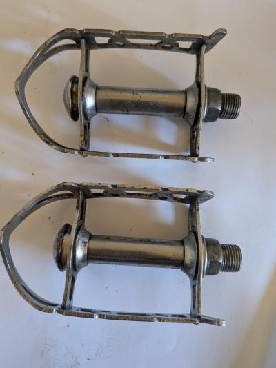 Paire de P�dales Course NOTARIO Vintage   Acier Chrom�   V�lo Ancien