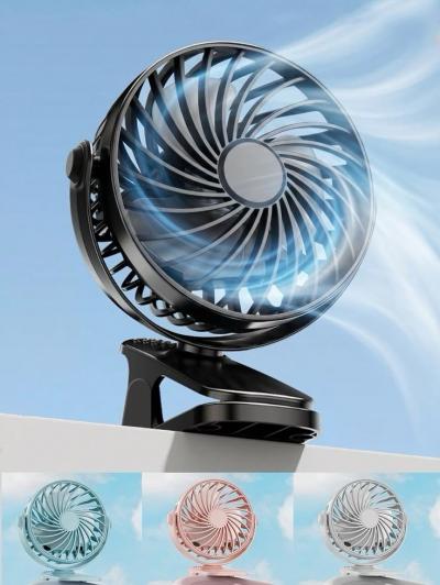 Mini VENTILATEUR PORTABLE 3 EN 1 USB RECHARGEABLE 5 VITESSES  BUREAU VOYAGE
