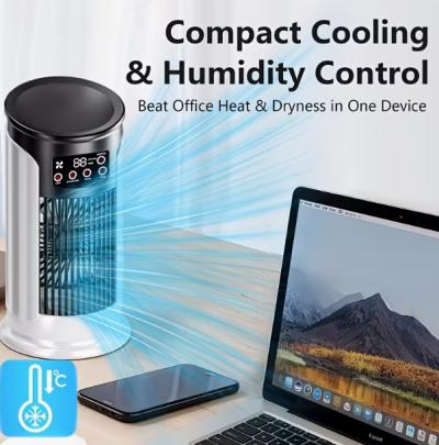 Ventilateur Portable 3en1 Climatiseur Humidificateur Lampe USB Bureau Maison
