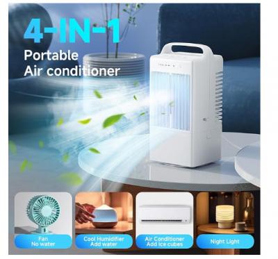 Ventilateur d'air portable de bureau 4 en 1 USB, humidificateur �vaporatif 900 m