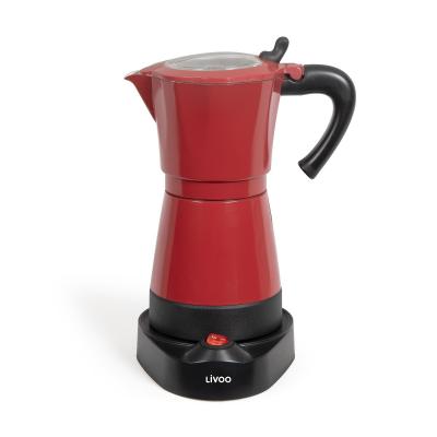 Livoo Cafeti�re Italienne �lectrique 6 Tasses Rouge DOD117RC
