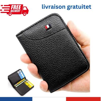 Porte Carte Bancaire en Cuir PU   Porte feuille Compact Homme Femme