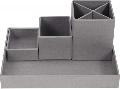 797454101 Organiseur De Bureau Panneau De Fibre Gris 23,5 X 18 X 11 Cm