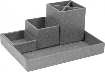 7974C6401 Organiseur De Bureau Panneau De Fibre Gris 23,5 X 18 X 11 Cm