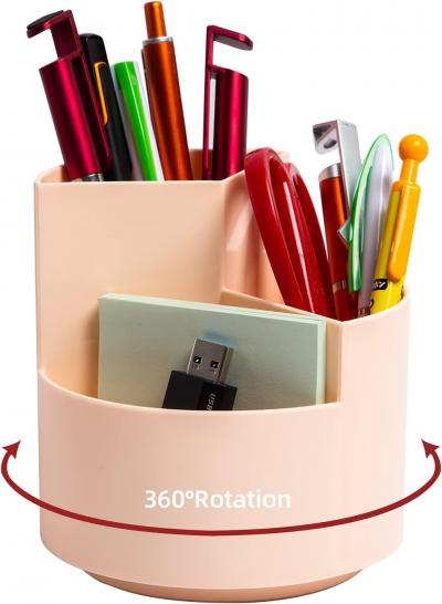 Porte Crayons De Bureau, 3 Emplacements Rotatifs � 360 Degr�s, Organiseurs De Bu