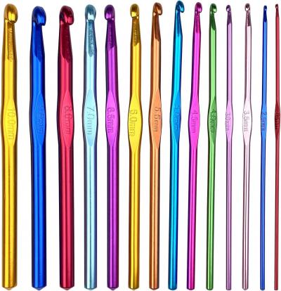 14Pcs Crochets En Aluminium Tricot Outils, Ensemble De Crochets Ergonomique Croc