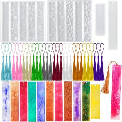 Lot De 6 Moules Rectangulaires En R�sine Pour Marque Pages En R�sine �poxy (12 S