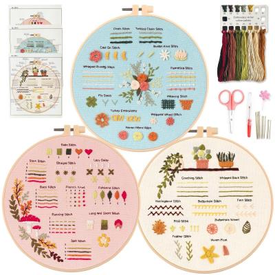 3 Kit de broderie pour d�butants, trousses de d�marrage de broderie pour appr...
