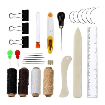 Lot de 28 outils de reliure pour livres en forme d'os, plioir, fil de lin cir...