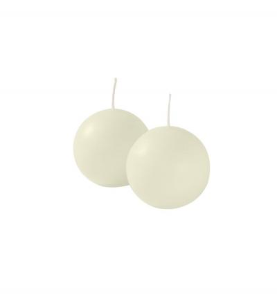 Risth� Bougies Sph�re, Cire de Paraffine, Cr�me, 6 cm, 6 unit�s