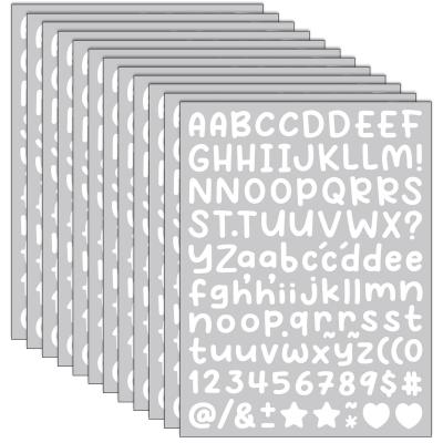 Lot de 12 feuilles d'autocollants en forme de lettres de l'alphabet  13 mm  E...