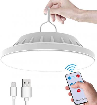 Lampe De Camping Solaire LED Rechargeable Par USB Avec T�l�commande, 5 Modes Lum