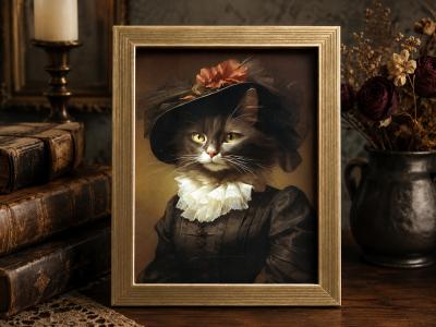 Cadre Chat Victorien 15x20 cm D�coration Vintage Shabby Chic Cadeau Amoureux des