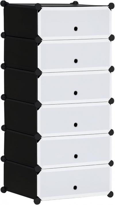 Armoire � Chaussures Modulable Range Chaussures Meuble De Rangement Avec 6 Cubes
